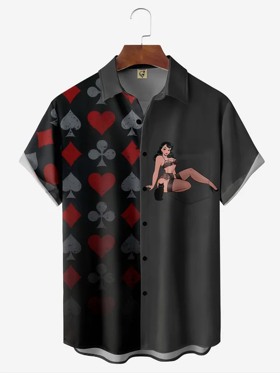 Tall Size Poker Black Cat Beauty Shirt By Alice Meow