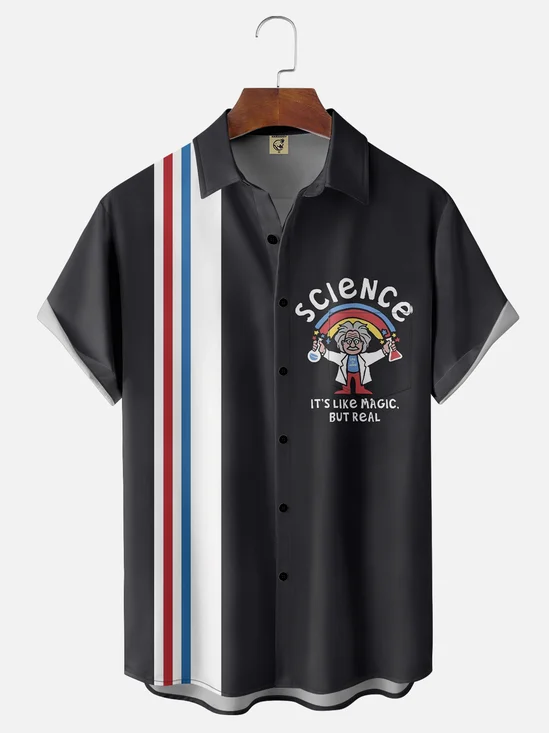 Moisture-wicking Science Geek Chest Pocket Bowling Shirt