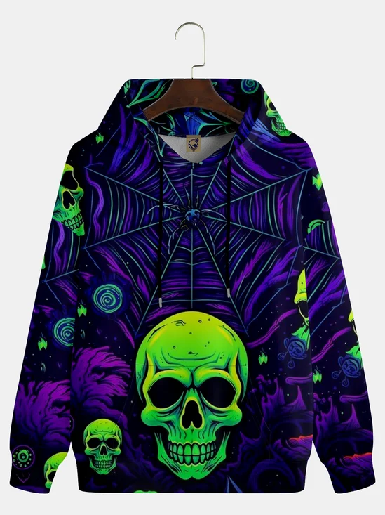 Halloween Spider and Skull Hoodie Sweatshirt