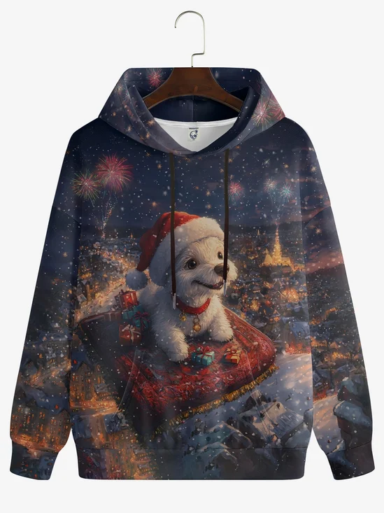 Christmas Flying Blanket Dog Hoodie Sweatshirt