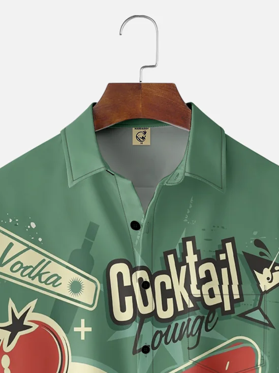 Hardaddy Cocktail Chest Pocket Short Sleeve Hawaiian Shirt