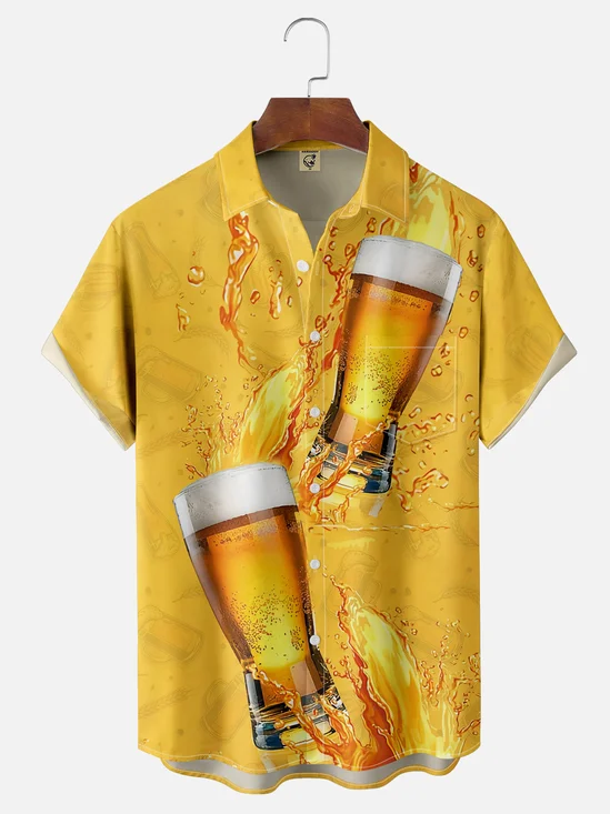 Moisture-wicking Oktoberfest Chest Pocket Hawaiian  Shirt