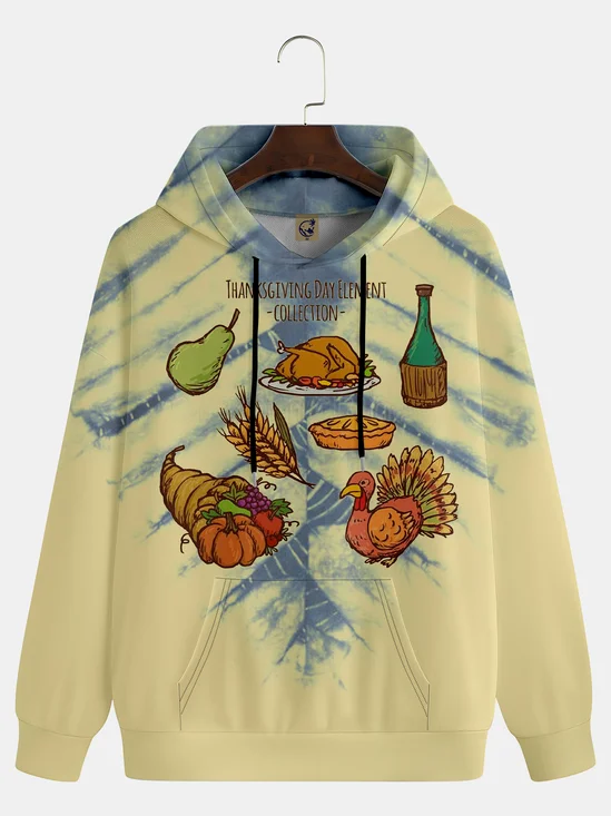 Happy Thanksgiving Illustration Hoodie Sweatshirt