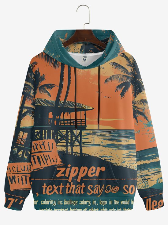 Vintage Beach Art Poster Hoodie Sweatshirt