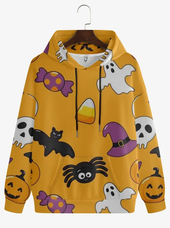 Halloween Fun Bat Pumpkin Print Hoodie Sweatshirt