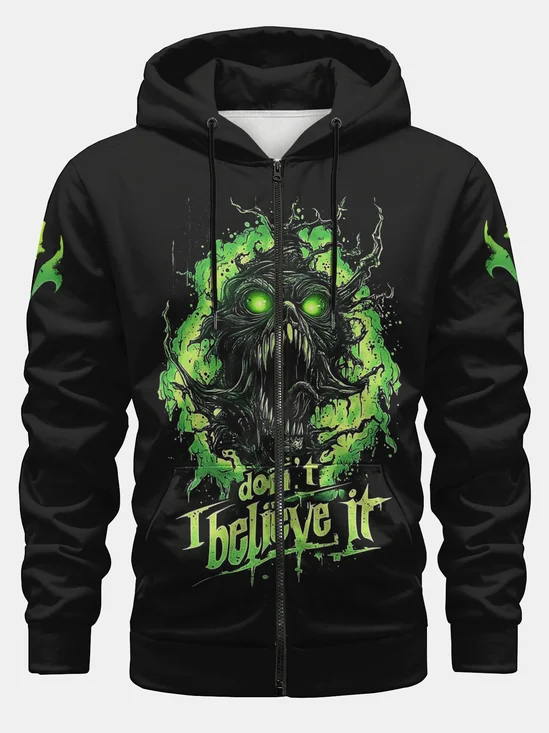 Zombie Skeleton Art Painting Zipper Hoodie Sweatshirt