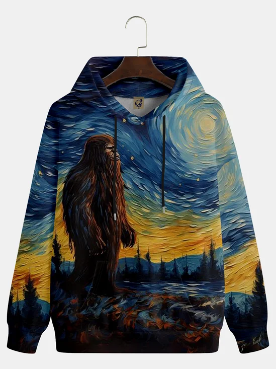 Van Gogh's Bigfoot Starry Sky Hoodie Sweatshirt