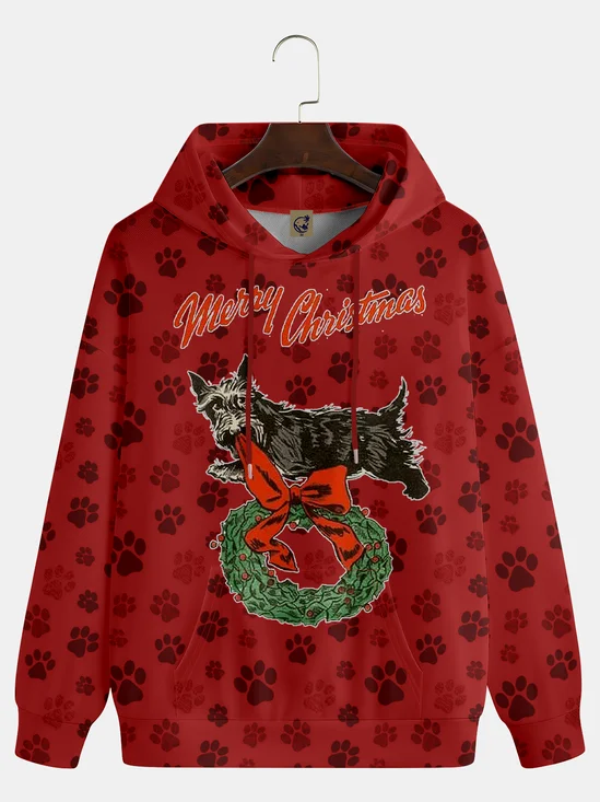 Christmas Puppy Art Illustration Hoodie Sweatshirt