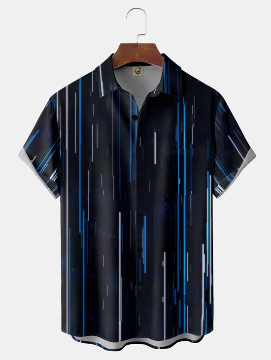 3D Line Chest Pocket Short Sleeve Shirt