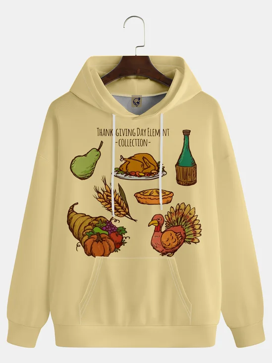 Thanksgiving Art Turkey Illustration Hoodie Sweatshirt