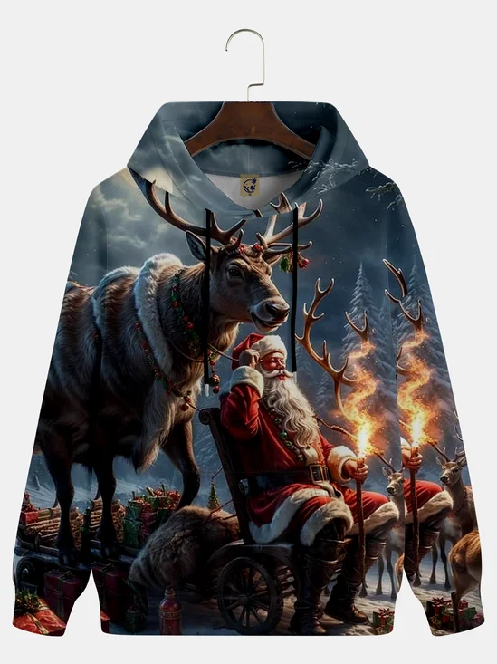 Christmas Creative Santa Claus Drawing Hoodie Sweatshirt
