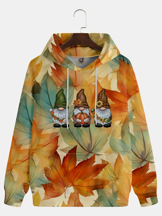 Autumn Harvest Three Gnomes Art Illustration Hoodie Sweatshirt