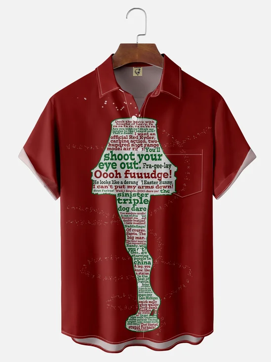 Moisture-wicking A Christmas Story Chest Pocket Casual Shirt