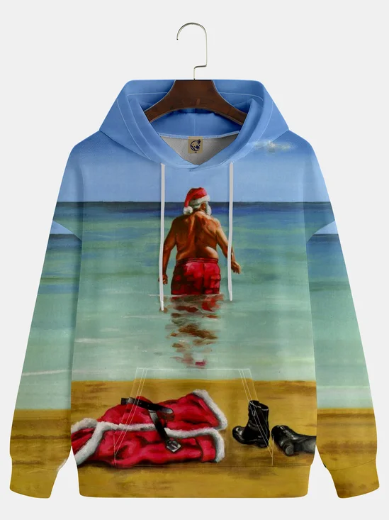 Funny Beach Santa Hoodie Sweatshirt