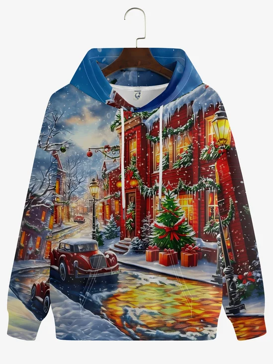 Christmas Tree Street Scene Hoodie Sweatshirt