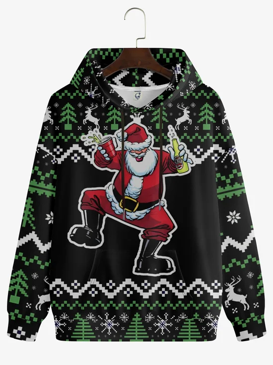 Christmas Santa Drinks Hoodie Sweatshirt
