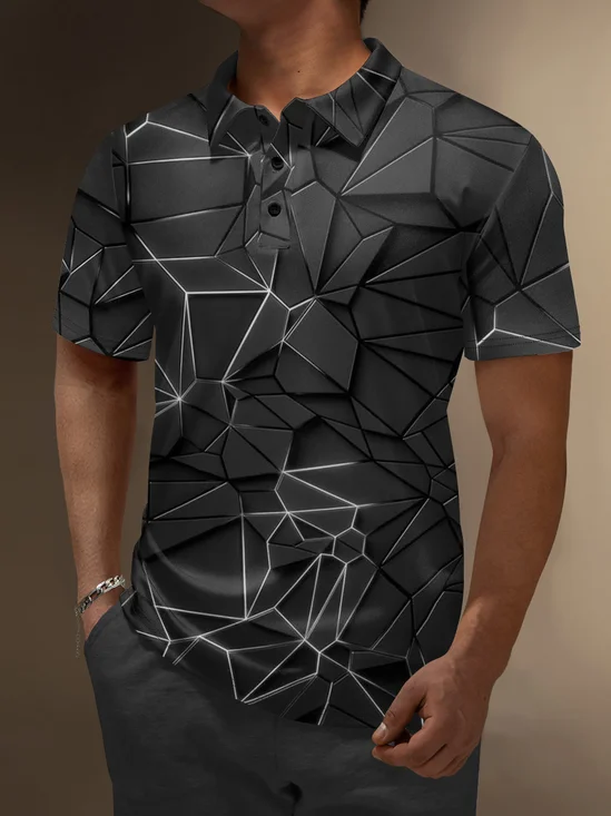 Moisture Wicking Geometric Polygon Golf Polo