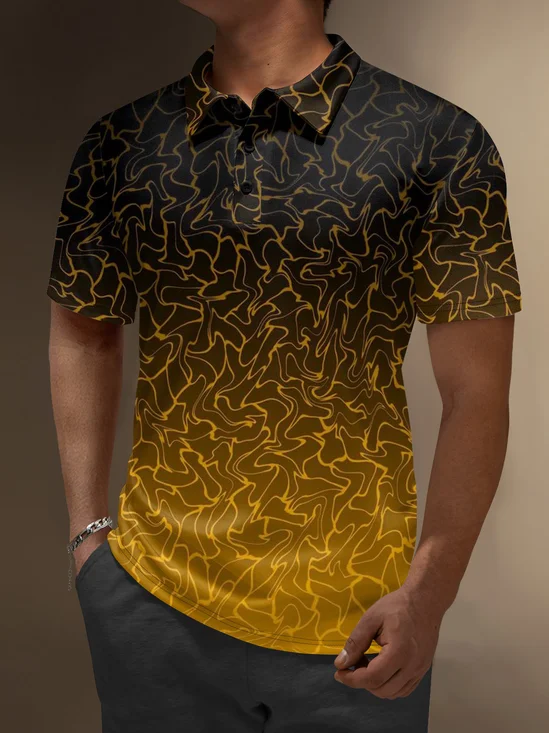 Moisture Wicking Abstract Gradient Color Golf Polo