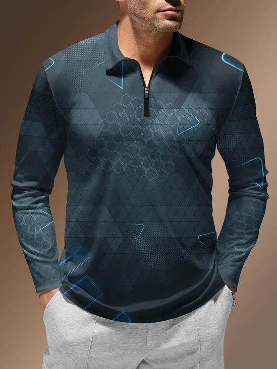 Moisture Wicking Tech Sci-Fi Armored Golf Polo