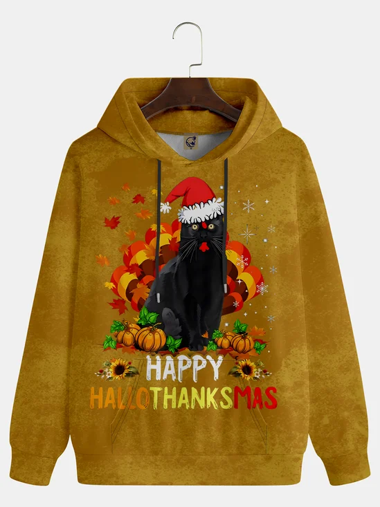 Thanksgiving Turkey Cat Hoodie Sweatshirt