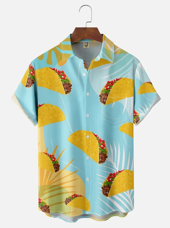Moisture-wicking Art TACO Painting Chest Pocket Hawaiian Shirt