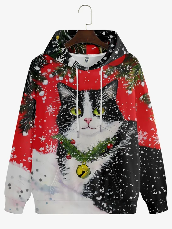 Christmas Cat Snow Art Hoodie Sweatshirt