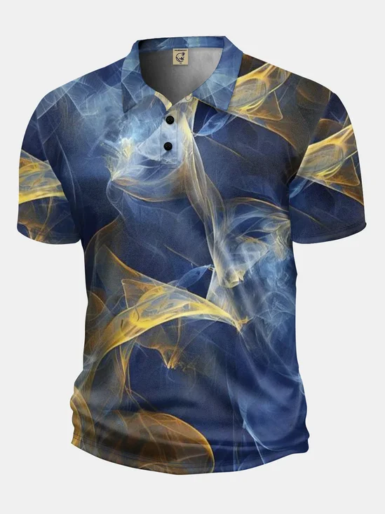 Moisture Wicking Golf Polo 3D Gradient Color Abstract Stripes
