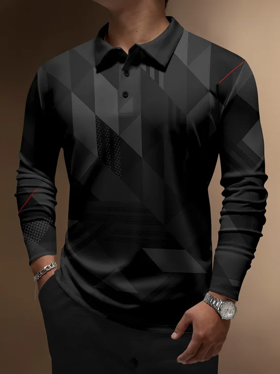 Moisture Wicking Artistic Geometric Polygons Golf Polo