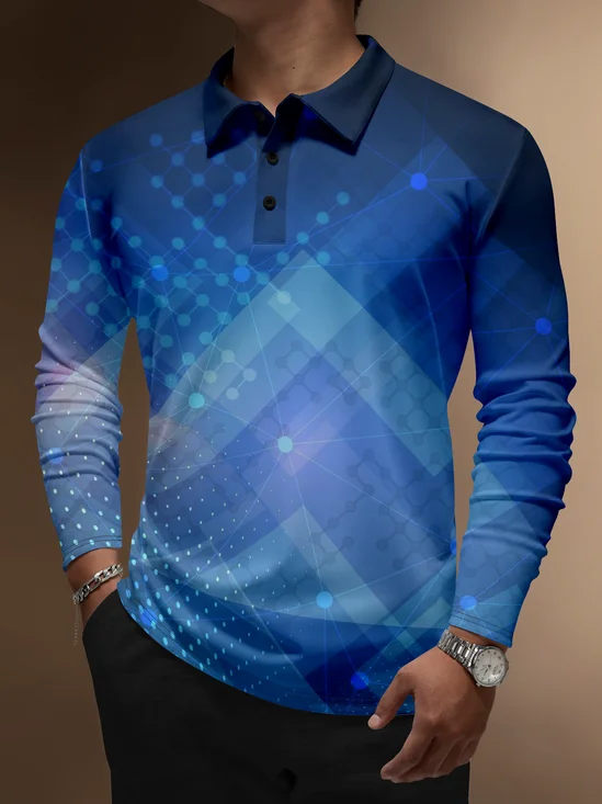 Moisture Wicking Artistic Abstract Gradient Colors Golf Polo