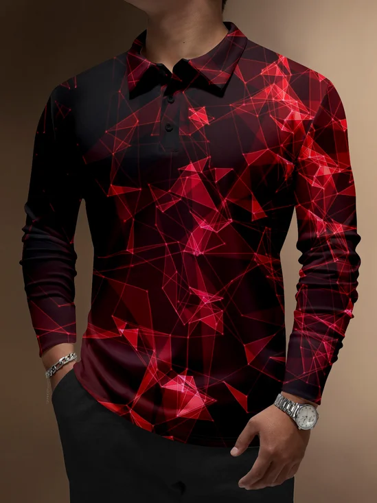 Moisture Wicking Art Abstract Geometric Golf Polo