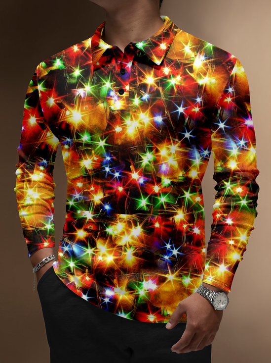 Moisture Wicking Christmas Lights Golf Polo