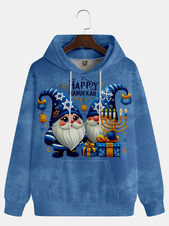 Happy Hanukkah Gnome Menorah Art Hoodie Sweatshirt