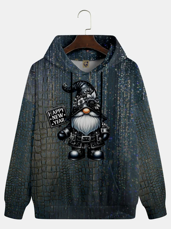 Happy New Year Textured Dwarf Hoodie Sweatshirt