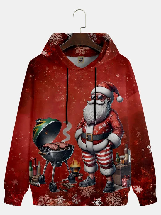 Christmas BBQ Santa Hoodie Sweatshirt