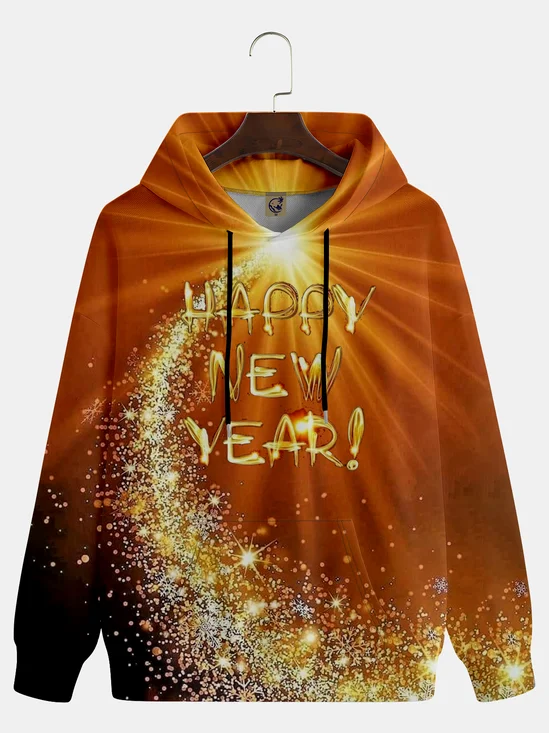 Happy New Year Gold Glitter Happy New Year Hoodie Sweatshirt