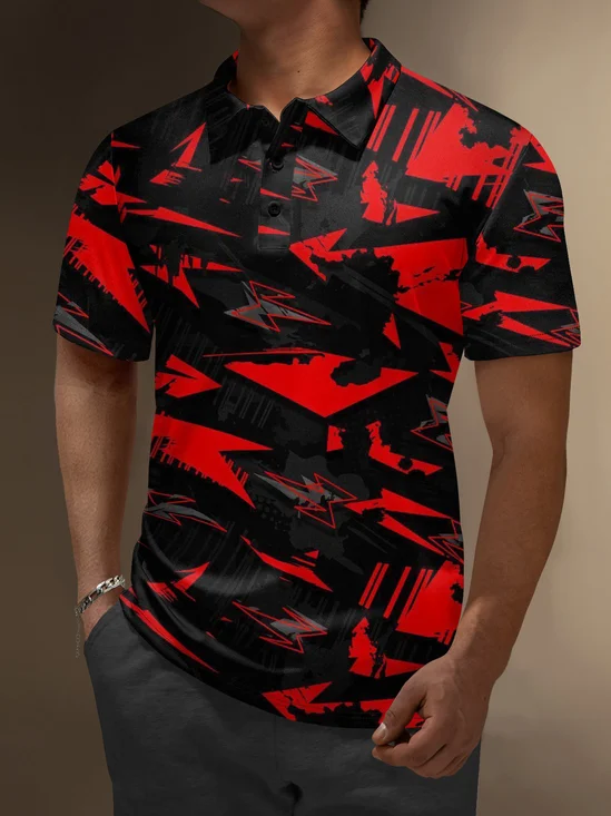 Moisture Wicking Abstract Paint Golf Polo