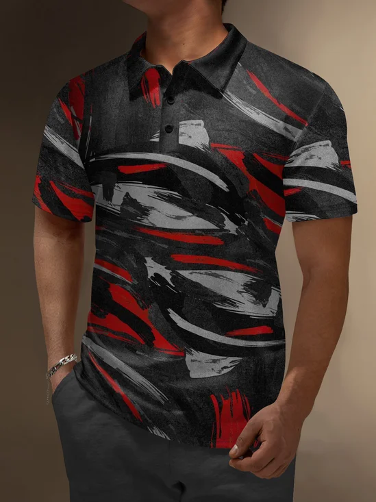 Moisture Wicking Abstract Paint Golf Polo