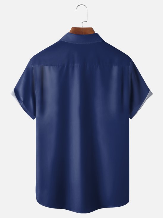 Hardaddy Cartoon Chest Pocket Short Sleeves Casual Shirt