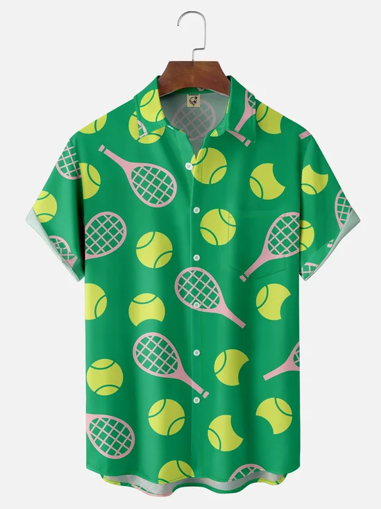 Moisture-wicking Tennis Chest Pocket Casual Shirt