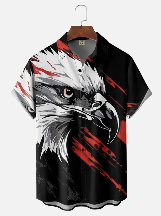 Moisture-wicking American Eagle Old Glory Chest Pocket Casual Shirt