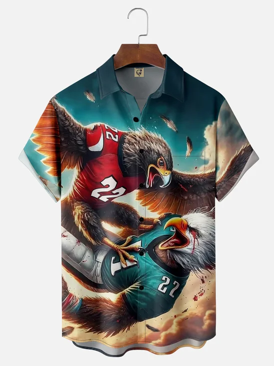 Moisture-wicking American Football Atlanta Falcons Chest Pocket Casual Shirt