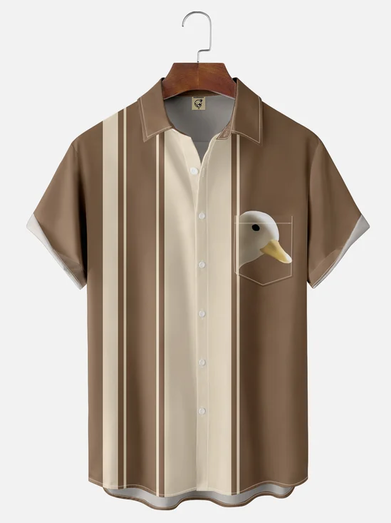 Moisture Wicking Duck Chest Pocket Hawaiian Shirt