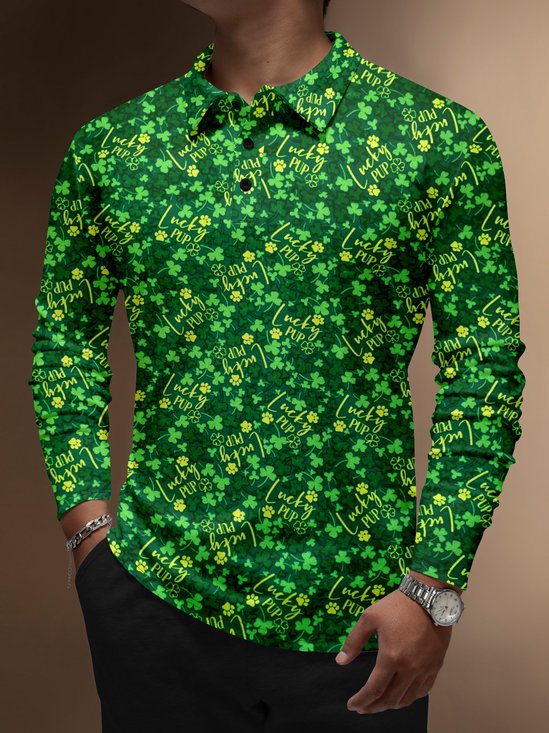 Moisture Wicking St. Patrick's Day Shamrock Lucky Golf Polo