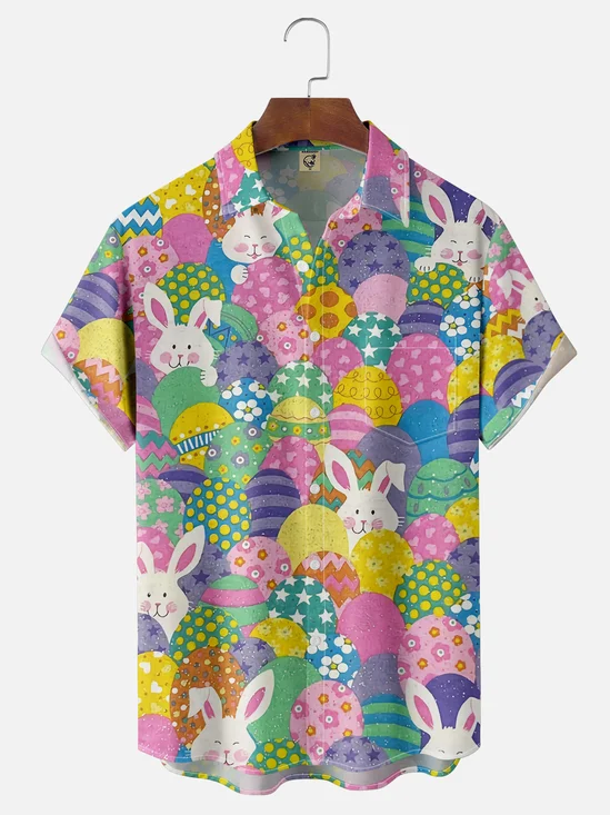 Moisture Wicking Easter Bunny Egg Hawaiian Shirt