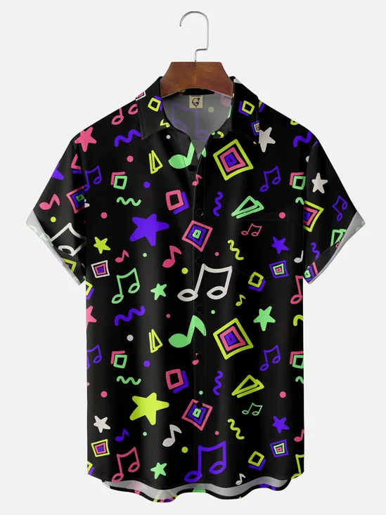 Moisture-wicking Music Chest Pocket Casual Shirt