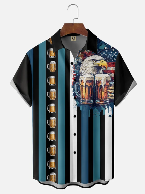 Moisture-wicking American Eagle Beer Chest Pocket Casual Shirt