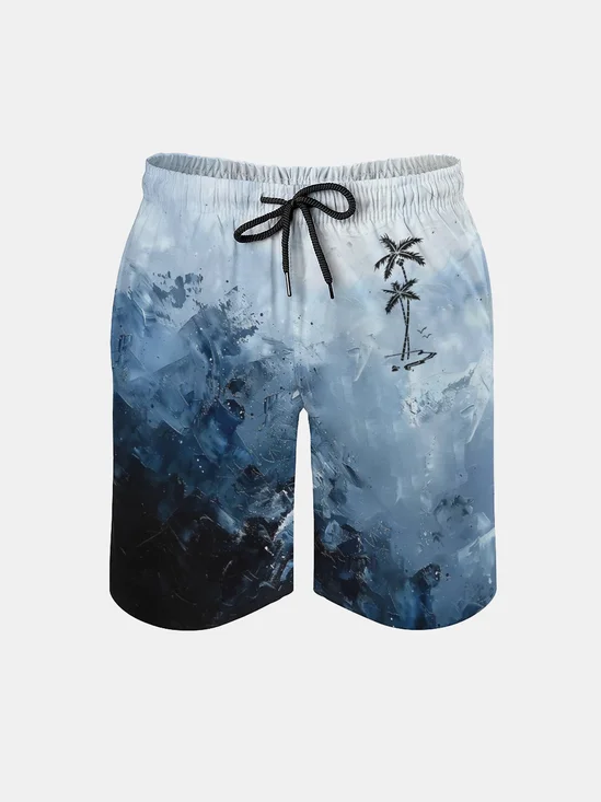 Men's Swim Trunks Hawaiian Beach Shorts with Pockets