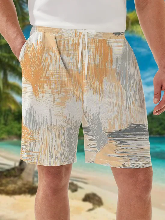 Moisture Wicking Gradient Geometric Casual Shorts