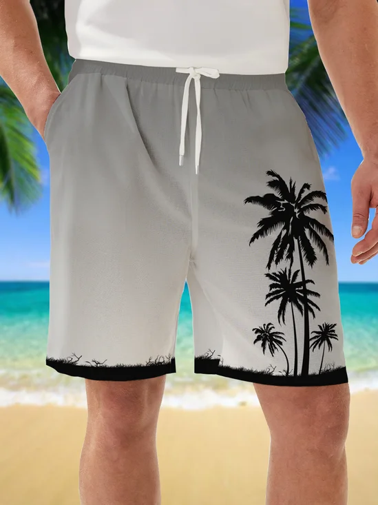 Moisture Wicking Gradient Coconut Tree Casual Shorts