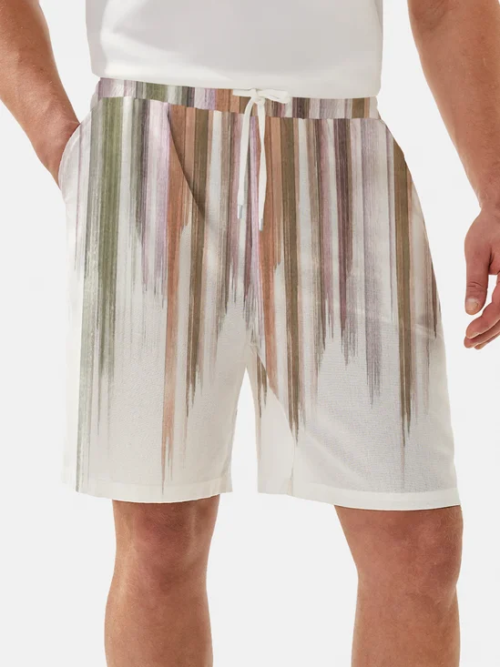 Moisture Wicking Gradient Stripe Casual Shorts